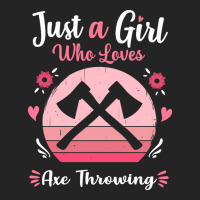 Just A Girl Who Loves Axe Throwing Pink Retro Vint 3/4 Sleeve Shirt | Artistshot