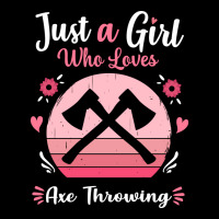 Just A Girl Who Loves Axe Throwing Pink Retro Vint Lightweight Hoodie | Artistshot