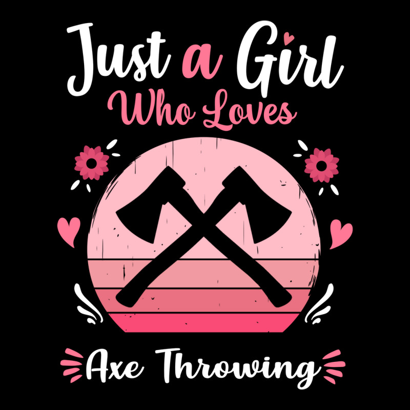 Just A Girl Who Loves Axe Throwing Pink Retro Vint Lightweight Hoodie by cransazumac | Artistshot