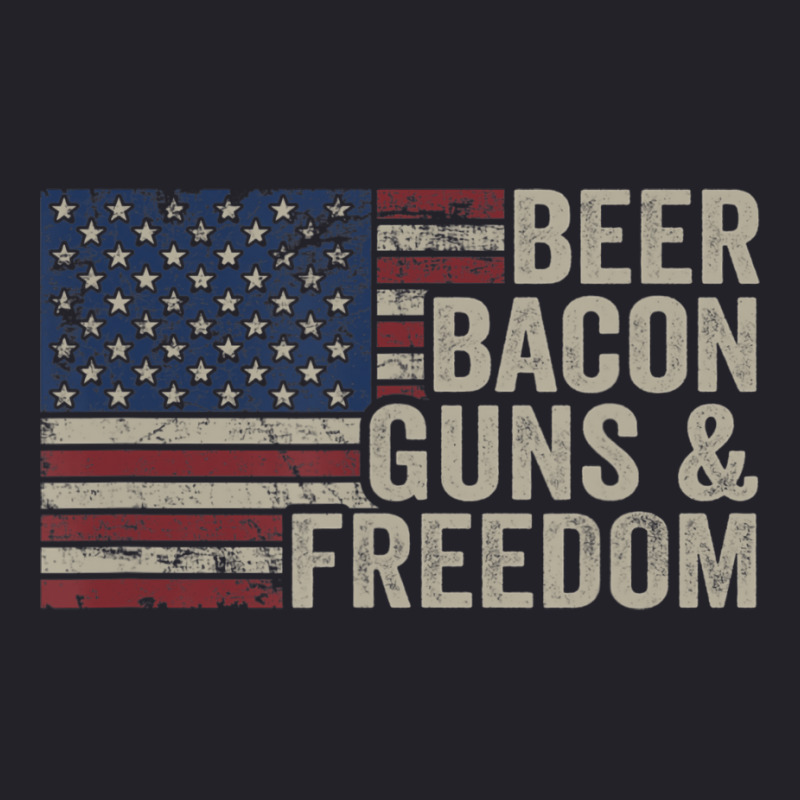 Beer Bacon Guns Freedom Bbq Vintage Usa Flag Drink Unisex Sherpa-lined Denim Jacket | Artistshot