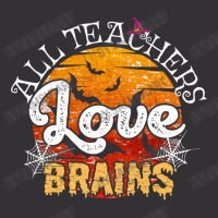 All Teachers Love Brains Halloween Humor Zombie Pun Funny School Party Vintage Hoodie And Short Set | Artistshot