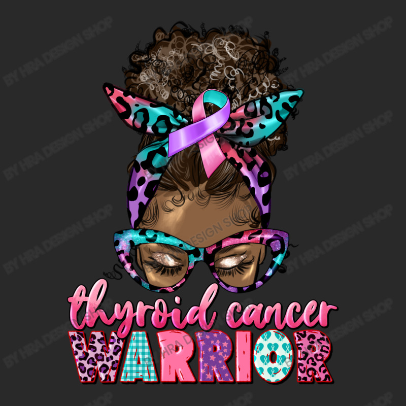 Thyroid Cancer Warrior Afro Messy Bun Printed Hat | Artistshot