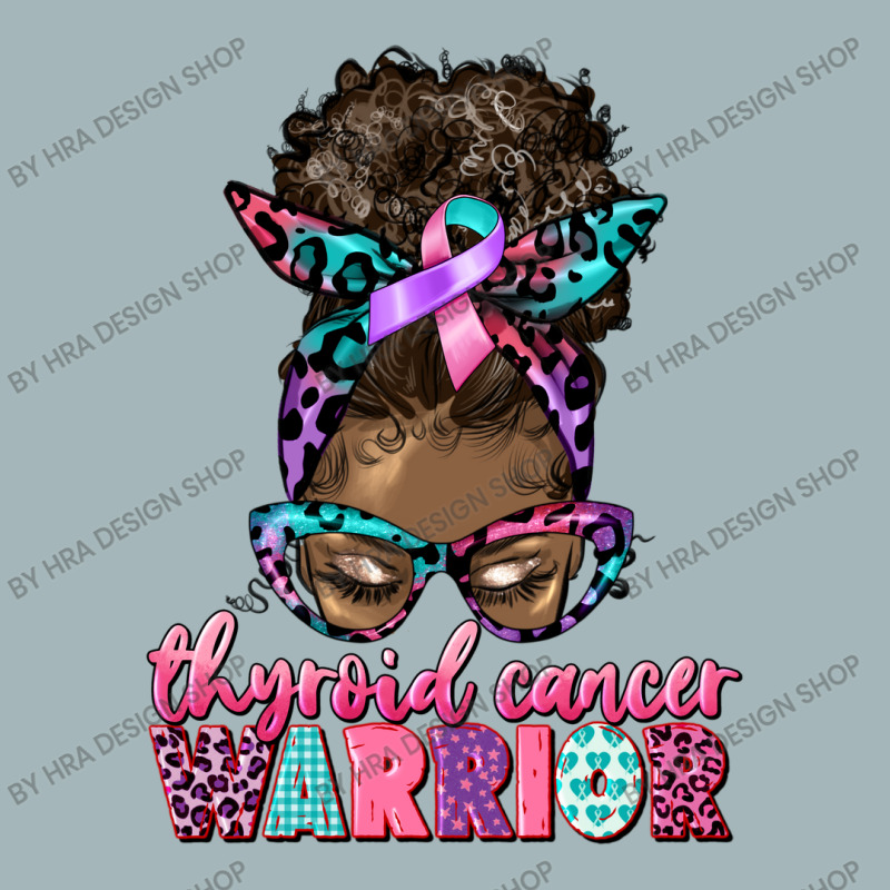 Thyroid Cancer Warrior Afro Messy Bun Unisex Sherpa-lined Denim Jacket | Artistshot