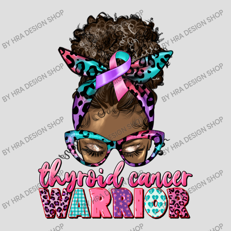 Thyroid Cancer Warrior Afro Messy Bun V-neck Tee | Artistshot