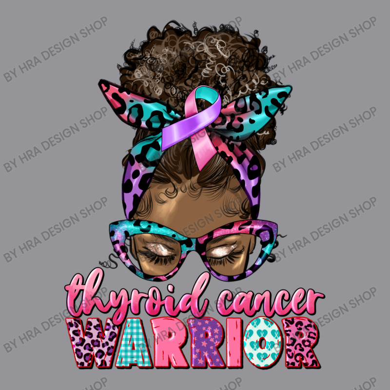 Thyroid Cancer Warrior Afro Messy Bun 3/4 Sleeve Shirt | Artistshot