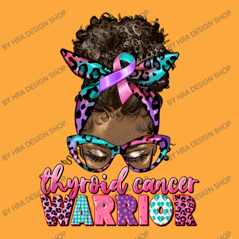 Thyroid Cancer Warrior Afro Messy Bun Zipper Hoodie | Artistshot