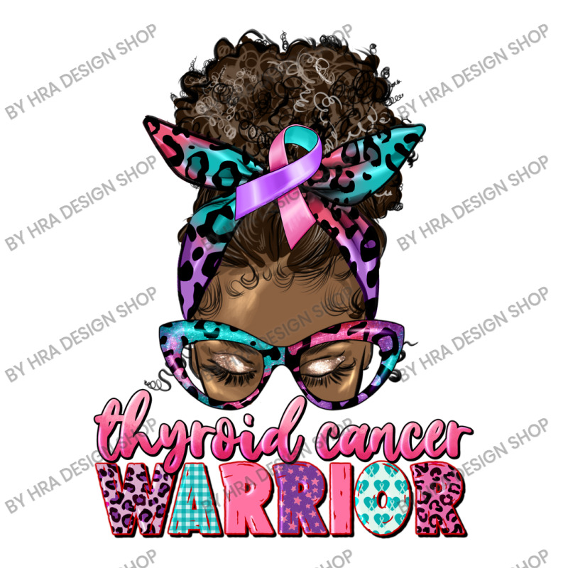 Thyroid Cancer Warrior Afro Messy Bun Men's Long Sleeve Pajama Set | Artistshot