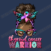 Thyroid Cancer Warrior Afro Messy Bun Men Denim Jacket | Artistshot