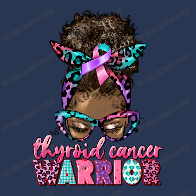 Thyroid Cancer Warrior Afro Messy Bun Men Denim Jacket | Artistshot