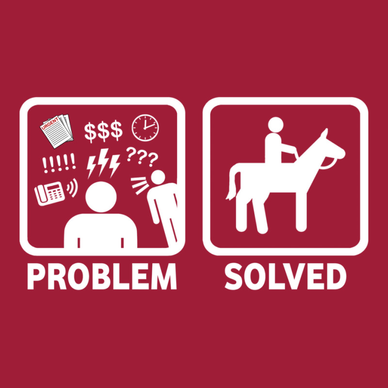 Funny Horse Riding Problem Solved Ladies Polo Shirt by lentmutal | Artistshot