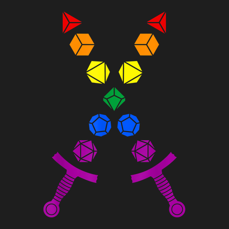 Crossing Polyhedral Dice Swords In Rainbow Lgbt Pr Classic T-shirt | Artistshot