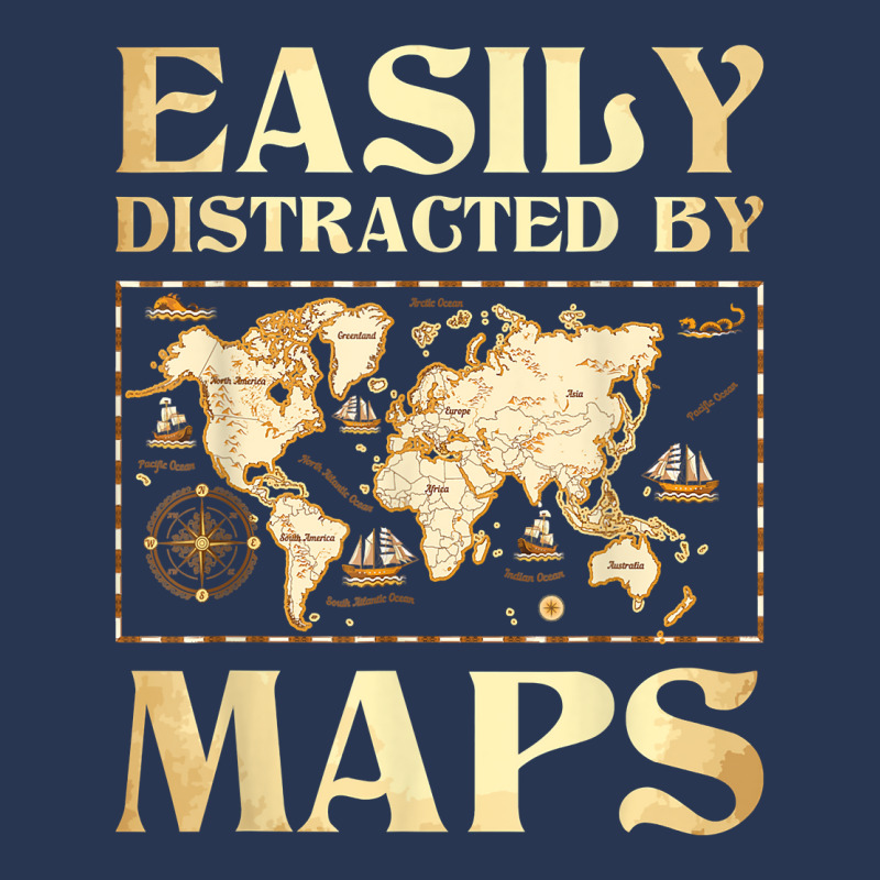 Easily Distracted By Maps   Cartography Geographer Men Denim Jacket | Artistshot