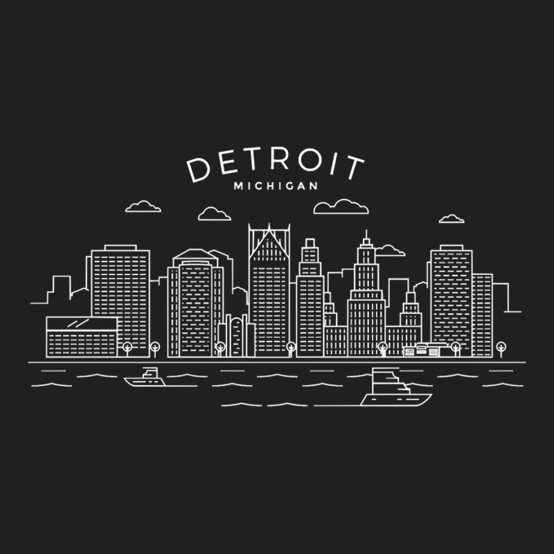 Detroit Skyline Michigan Pride Motor City Vintage T-shirt | Artistshot