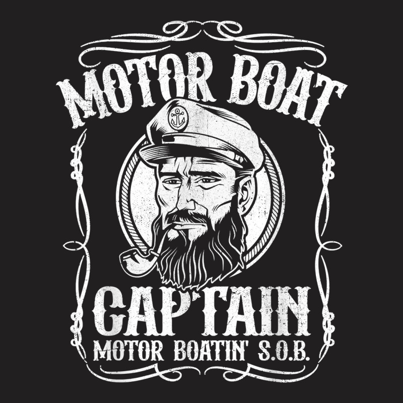 Mens Motor Boat Captain Funny Pontoon Boating Moto T-shirt | Artistshot