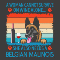 Belgian Malinois T  Shirt A Woman Cannot Survive On Wine Alone She Als Men's Polo Shirt | Artistshot