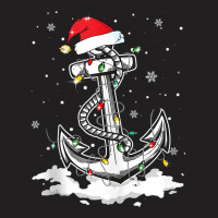 Anchor Boating Sailing Christmas Santa Hat Lights T-shirt | Artistshot