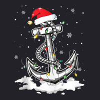 Anchor Boating Sailing Christmas Santa Hat Lights Unisex Sherpa-lined Denim Jacket | Artistshot