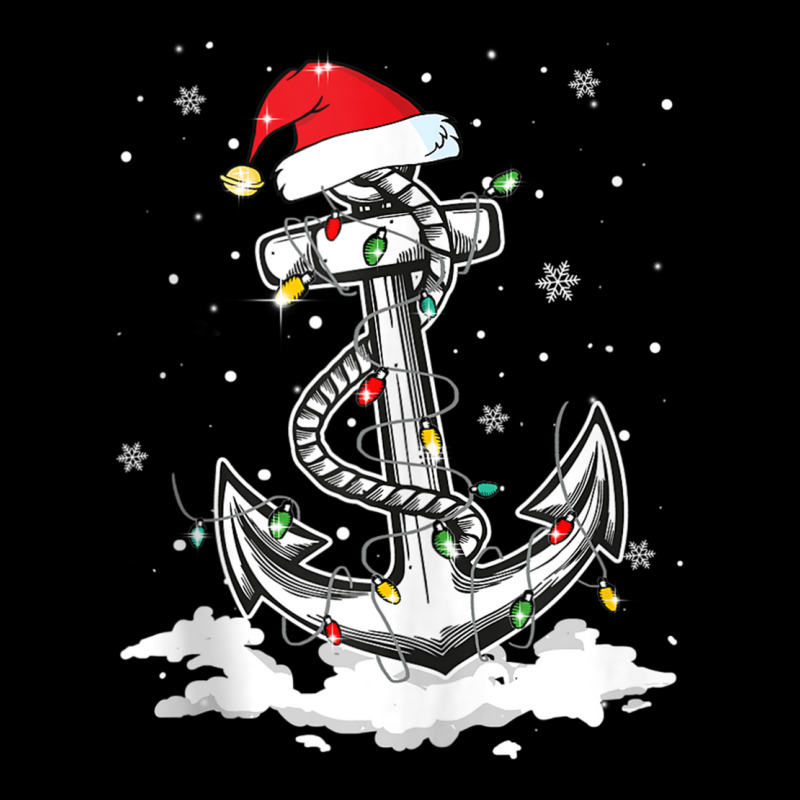 Anchor Boating Sailing Christmas Santa Hat Lights Pocket T-shirt | Artistshot