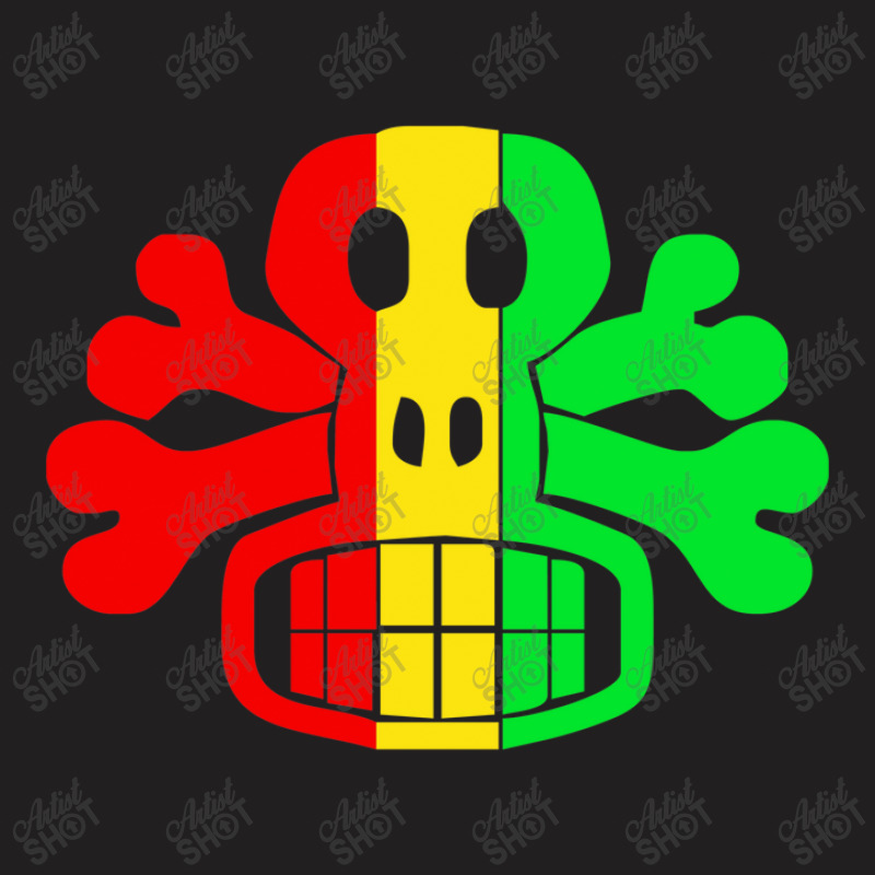 Rasta Skull And Crossbones T-shirt | Artistshot