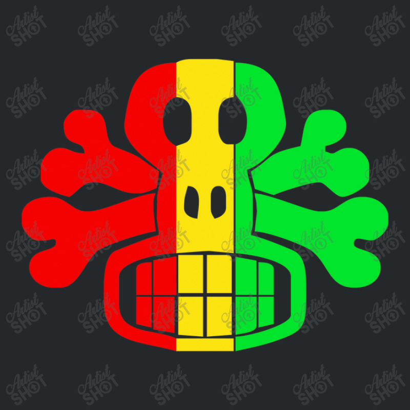 Rasta Skull And Crossbones Crewneck Sweatshirt | Artistshot