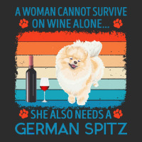 German Spitz T  Shirt A Woman Cannot Survive On Wine Alone She Also Ne Exclusive T-shirt | Artistshot