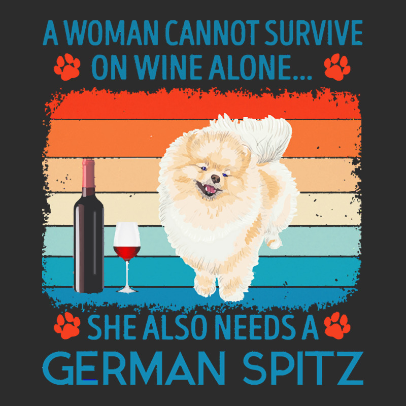 German Spitz T  Shirt A Woman Cannot Survive On Wine Alone She Also Ne Exclusive T-shirt by jakayla01556 | Artistshot