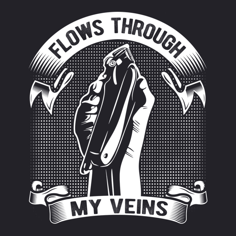 Flows Through My Veins Hair Cutting Barber Men Gif Unisex Sherpa-lined Denim Jacket | Artistshot