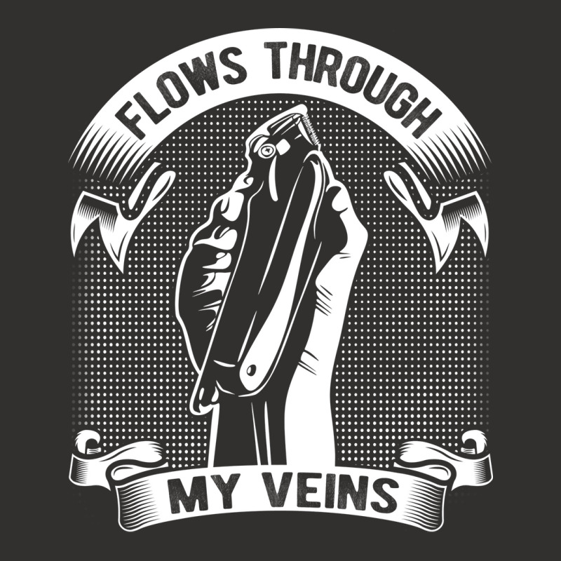 Flows Through My Veins Hair Cutting Barber Men Gif Champion Hoodie | Artistshot