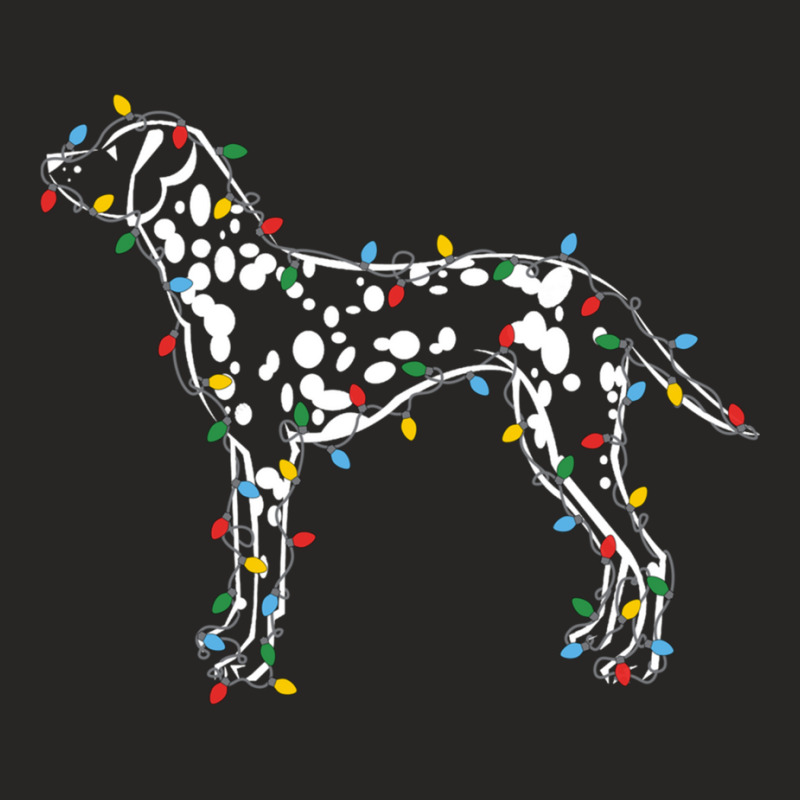 Christmas Lights Dalmatian Dog Lover Ugly Sweater Ladies Fitted T-Shirt by scavo | Artistshot