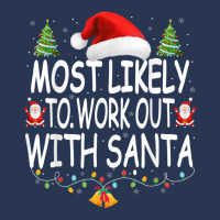 Christmas Most Likely To Work Out With Santa Famil Men Denim Jacket | Artistshot