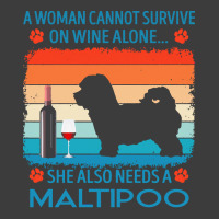 Maltipoo T  Shirt A Woman Cannot Survive On Wine Alone She Also Needs Men's Polo Shirt | Artistshot