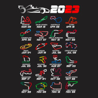 Calendar Formula Race Cars 2023 Circuits Colors T-shirt | Artistshot