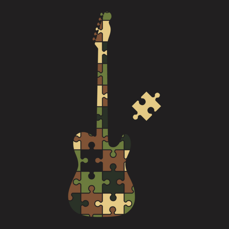 Camouflage Puzzle T-style Electric Guitar Silhouet T-shirt | Artistshot