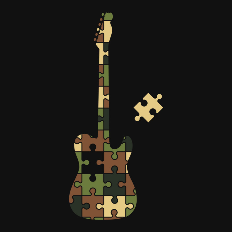 Camouflage Puzzle T-style Electric Guitar Silhouet Graphic T-shirt | Artistshot