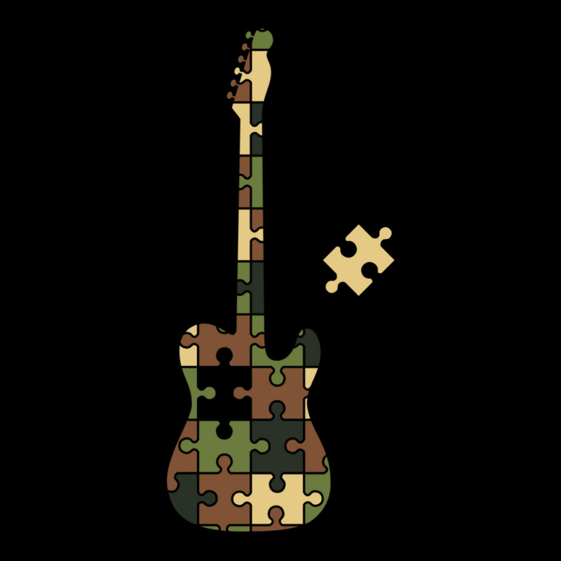 Camouflage Puzzle T-style Electric Guitar Silhouet Zipper Hoodie | Artistshot