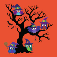 Owls In Hats On Branches Ladies Fitted T-shirt | Artistshot