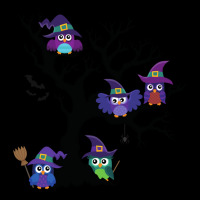 Owls In Hats On Branches Legging | Artistshot