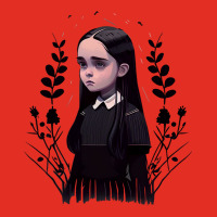 Sad Lonely Girl And Flowers   Wednesday   Vector A Metal Print Vertical | Artistshot