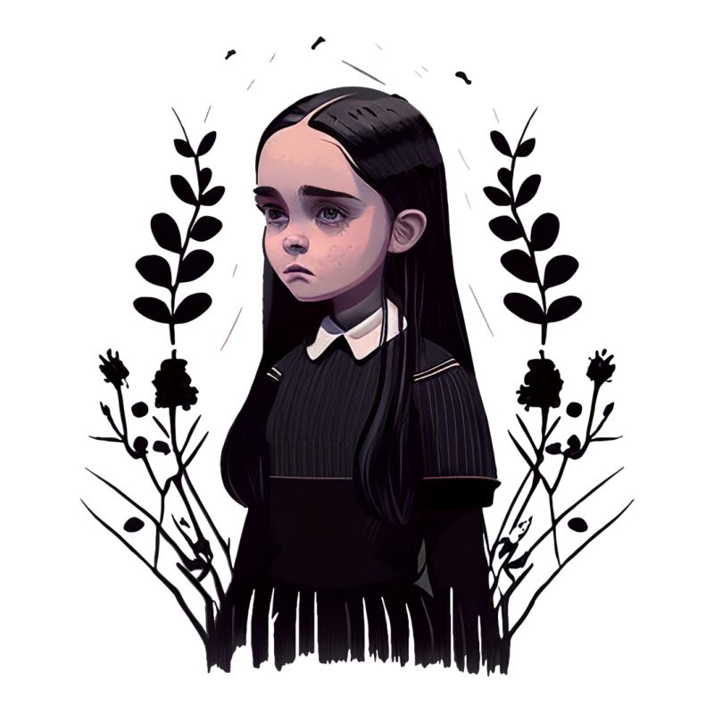 Sad Lonely Girl And Flowers   Wednesday   Vector A Sticker | Artistshot