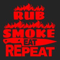 Womens Bbq Gift Print Mens Grilling Rub Smoke Eat 3/4 Sleeve Shirt | Artistshot