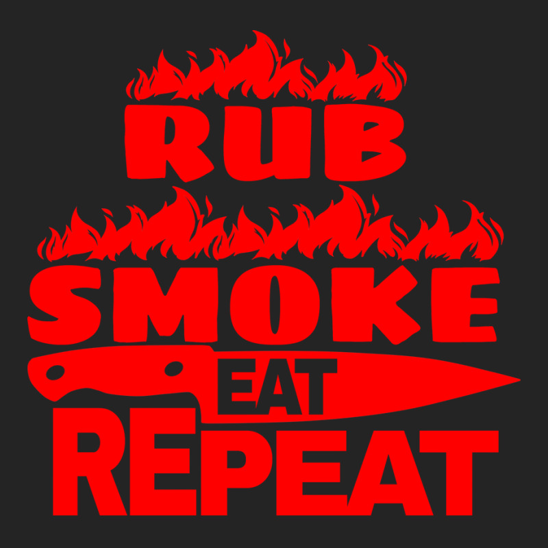 Womens Bbq Gift Print Mens Grilling Rub Smoke Eat 3/4 Sleeve Shirt by strosesimonsf | Artistshot