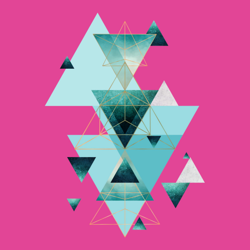 Geometric Triangle Compilation In Teal T-shirt | Artistshot