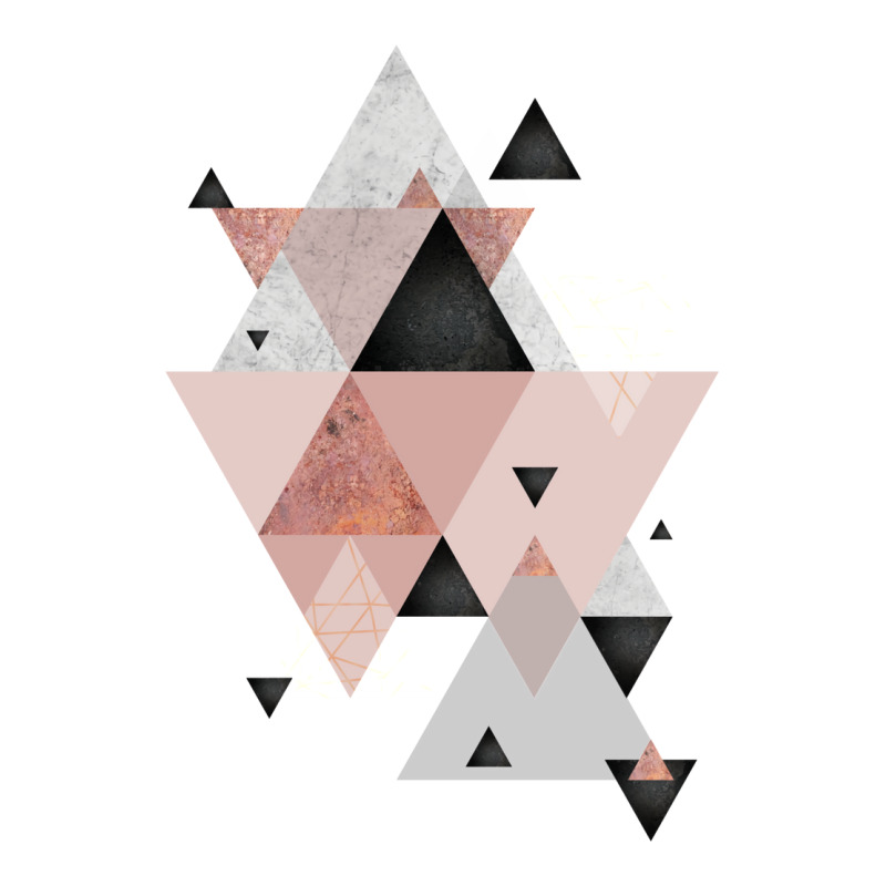 Geometric Compilation In Rose Gold And Blush Pink Sticker | Artistshot