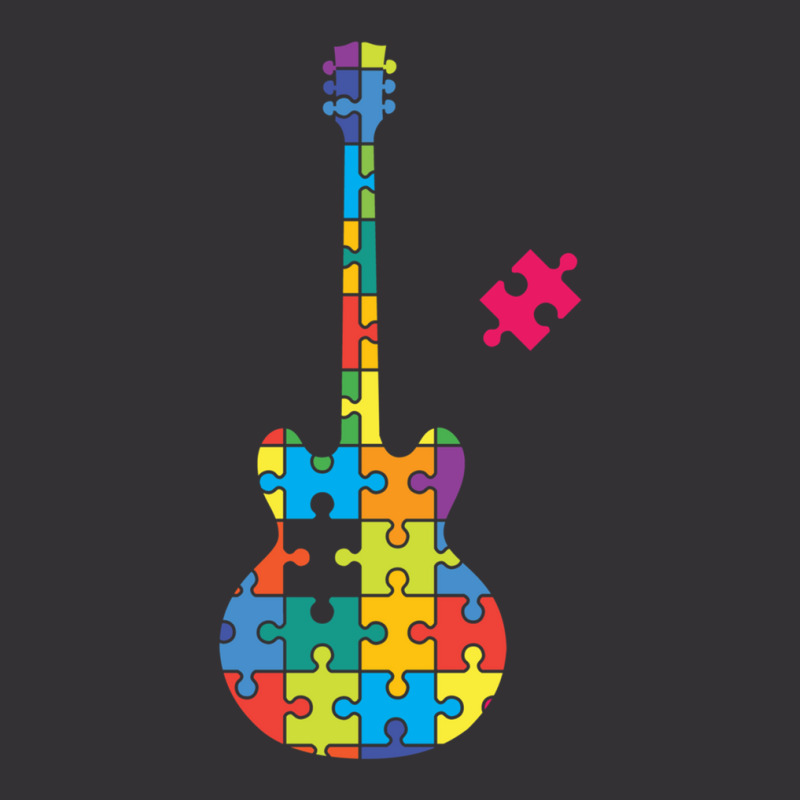 Color Puzzle Semi Hollow Electric Guitar Silhouett Vintage Hoodie | Artistshot