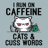 I Run On Caffeine, Cats & Cuss Words   Coffee, Cat Unisex Sherpa-lined Denim Jacket | Artistshot