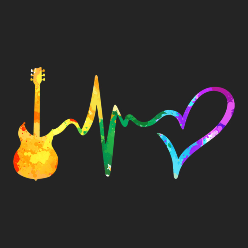 Electric Guitar Heartbeat Watercolor 1 3/4 Sleeve Shirt | Artistshot