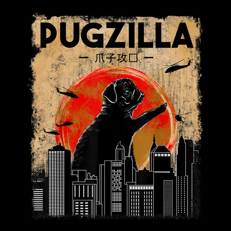 Funny Pug Tshirt, Pugzilla Tshirt, Funny Dog Pug Men's Long Sleeve Pajama Set | Artistshot