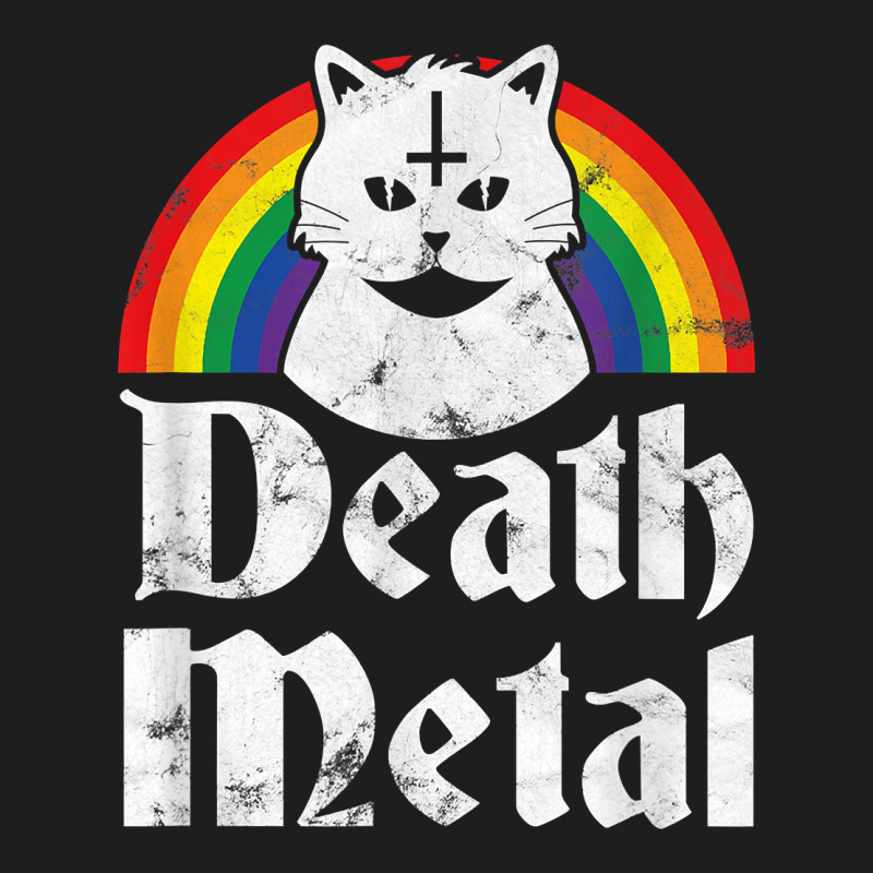 Death Metal Shirt Satanic Cat Rainbow Rock Goth Co Classic T-shirt by kulowbu | Artistshot