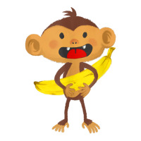 Monkey With Banana Kindergarten Kids Funny Monkey Baby Tee | Artistshot