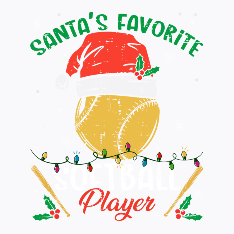 Santa's Favorite Softball Player Christmas Pajama T-shirt | Artistshot